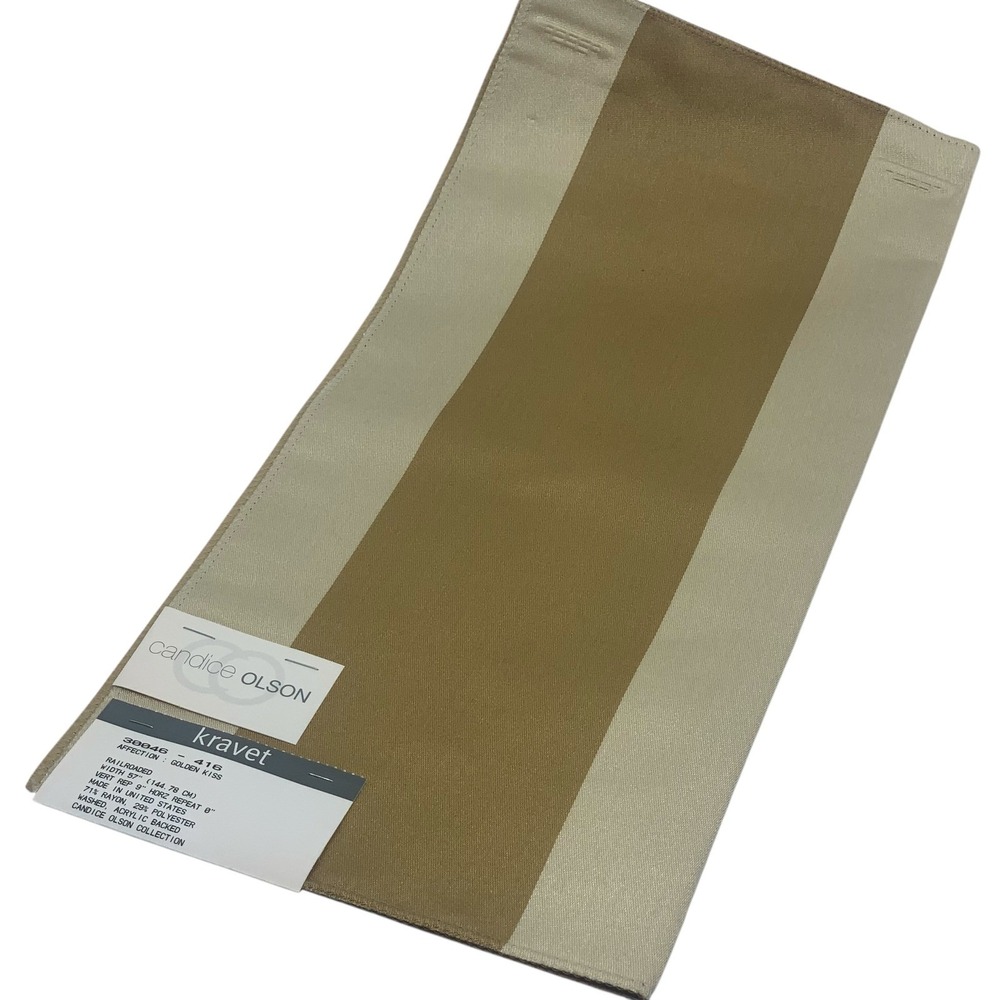 Candice Olson Kravet Fabric Sample Golden Kiss Stripe Rayon Blend‎ Beige/Brown